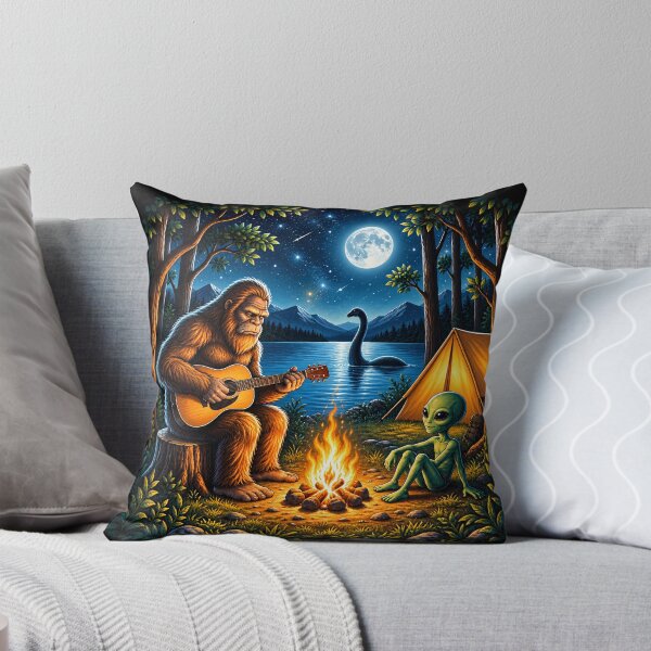 Item preview, Bigfoot Alien Camping Sasquatch Plays Guitar By Campfire designed and sold by nasr-say.