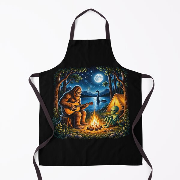 Item preview, Bigfoot Alien Camping Sasquatch Plays Guitar By Campfire designed and sold by nasr-say.