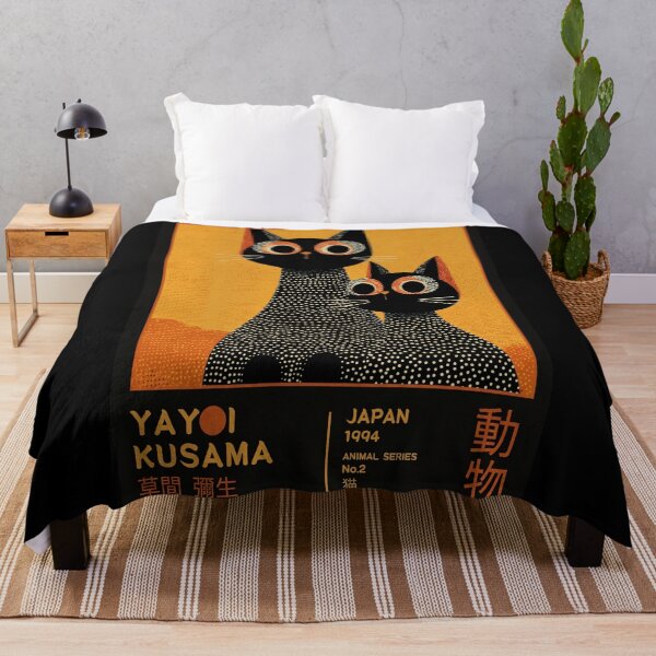 Item preview, Inspired by Yayoi Kusama Black Cats Poster, Japan 1994 Animal Series Art Print, Polka Dot Cat Wall Decor designed and sold by HappyGrandmaUB.