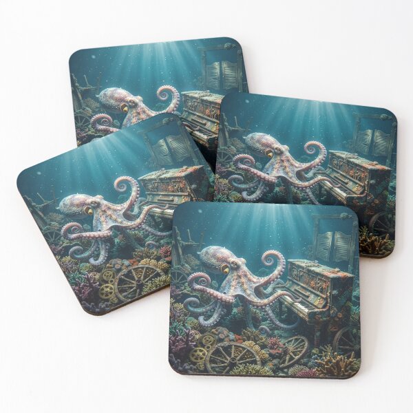 Item preview, Octopus Plays Piano in Long Submerged Saloon designed and sold by Tridentulus.