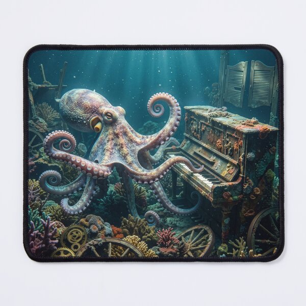 Item preview, Octopus Plays Piano in Long Submerged Saloon designed and sold by Tridentulus.