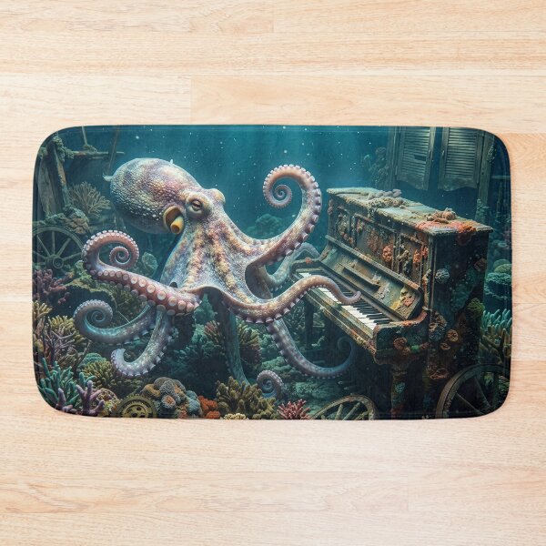 Item preview, Octopus Plays Piano in Long Submerged Saloon designed and sold by Tridentulus.