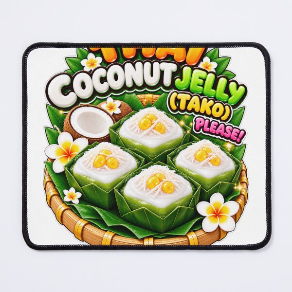 Item preview, Thai Coconut Jelly Tako – Traditional Thai Dessert Cute Food Art designed and sold by Pali's shop.