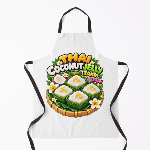 Item preview, Thai Coconut Jelly Tako – Traditional Thai Dessert Cute Food Art designed and sold by Pali's shop.