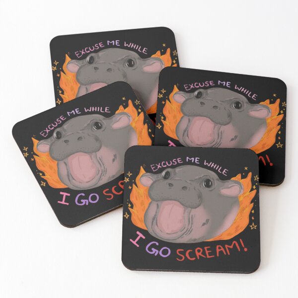 Item preview, Excuse Me While I Go Scream Funny Baby Hippo Fire designed and sold by Sasrisarrart.
