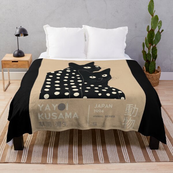 Item preview, Inspired by Yayoi Kusama Black Cats Poster, Japan 1994 Animal Series Art Print, Polka Dot Cat Wall Decor designed and sold by HappyGrandmaUB.