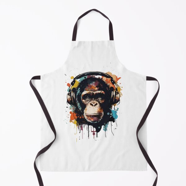 Item preview, Chimpanzee With Headphones Paint Splatter designed and sold by Mirvuokko6.