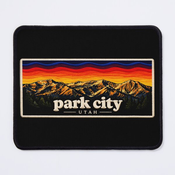 Item preview, Park City Utah Embroidered Patch – Vintage Mountain Sunset designed and sold by Swanny's Custom T-shirt and Gift Designs.