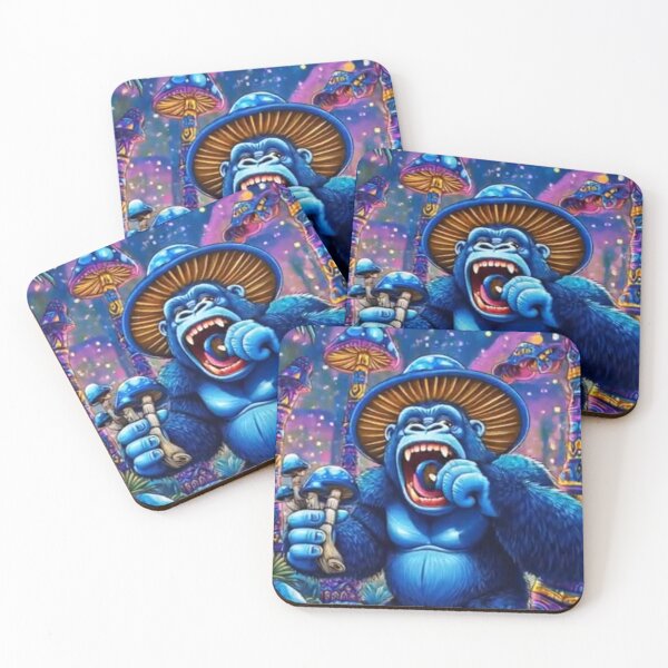 Item preview, Magic Gorilla Eat Mushrooms; AI Style; designed and sold by StickerApe.
