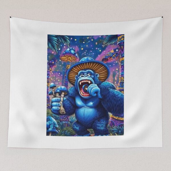 Item preview, Magic Gorilla Eat Mushrooms; AI Style; designed and sold by StickerApe.