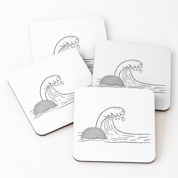 Item preview, A wave close to a fishing net spread out on the beach designed and sold by rasagamastore.