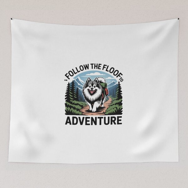 Item preview, Keeshond Hiking Dog – Follow the Floof to Adventure – Funny Keeshond Dog Lover designed and sold by CuteDesignables.