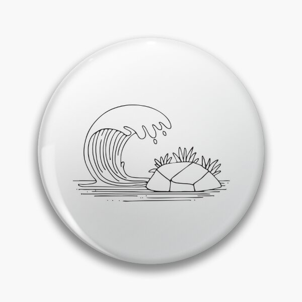 Item preview, A wave crashing beside a rock with seaweed clinging to its surface designed and sold by rasagamastore.