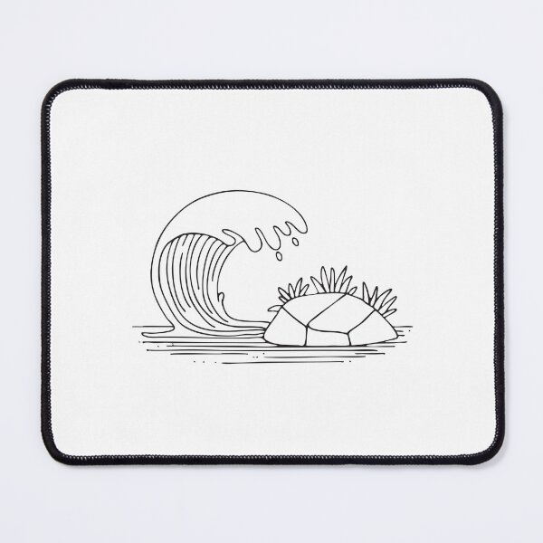 Item preview, A wave crashing beside a rock with seaweed clinging to its surface designed and sold by rasagamastore.