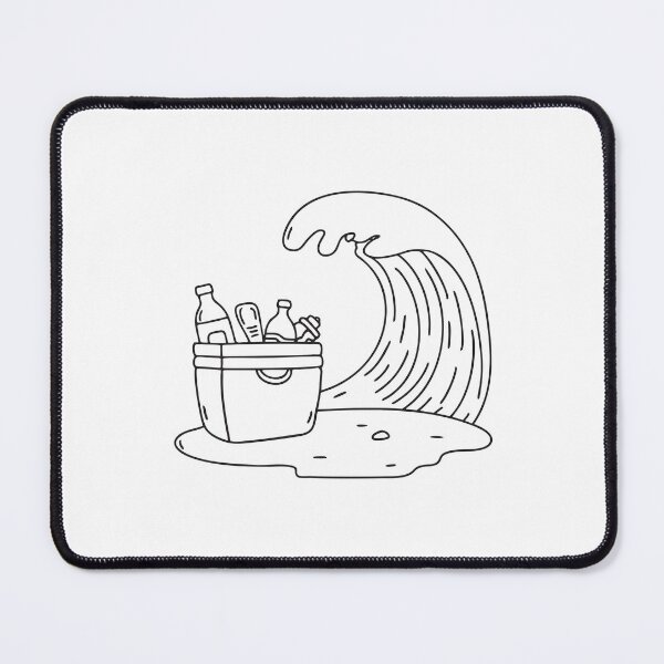 Item preview, A wave on the beach beside a cooler with snacks and drinks inside designed and sold by rasagamastore.