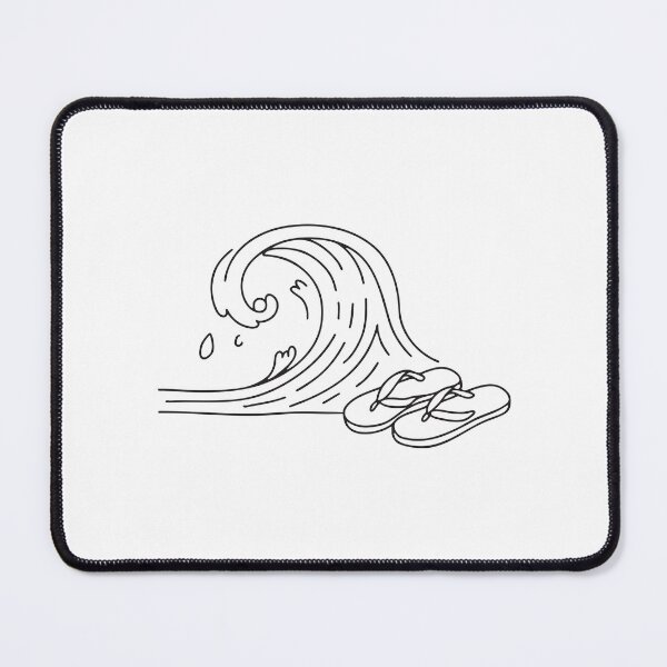 Item preview, A wave splashing close to a pair of sandals left on the sand designed and sold by rasagamastore.