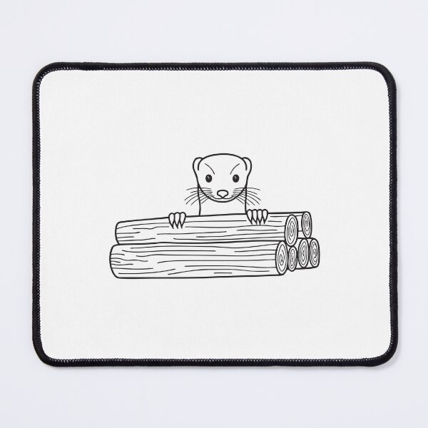 Item preview, A weasel peeking out from behind a stack of firewood designed and sold by rasagamastore.