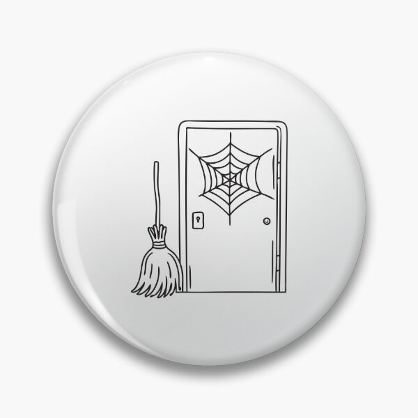 Item preview, A web beside a broom leaning against the back door designed and sold by rasagamastore.