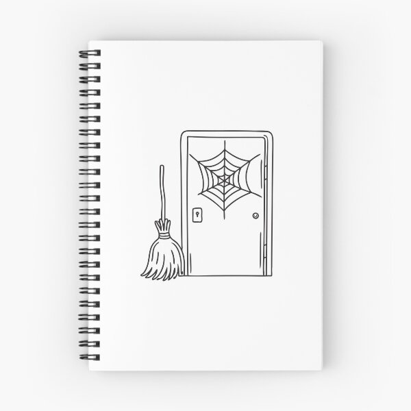 Item preview, A web beside a broom leaning against the back door designed and sold by rasagamastore.