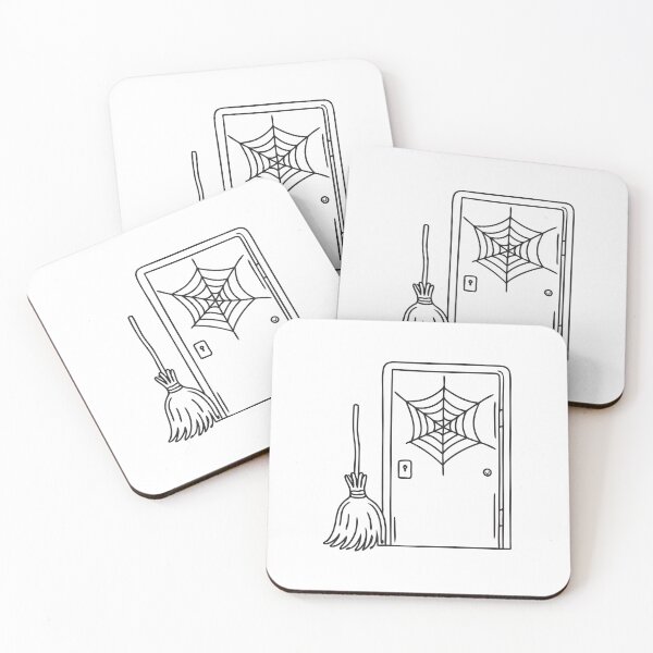 Item preview, A web beside a broom leaning against the back door designed and sold by rasagamastore.