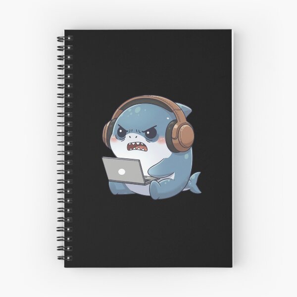 Item preview, Angry Working Shark with Laptop designed and sold by Nature's Chibis.