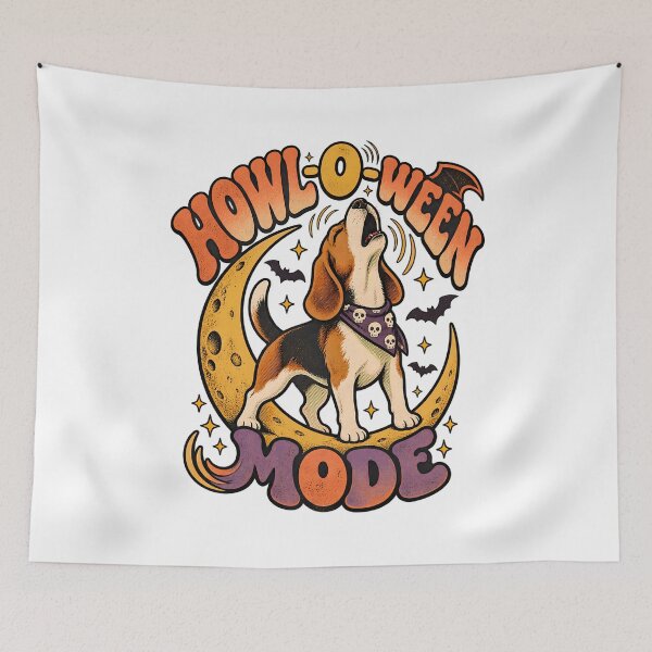 Item preview, Howl O Ween Mode Beagle Halloween Retro Shirt designed and sold by Tong4130.