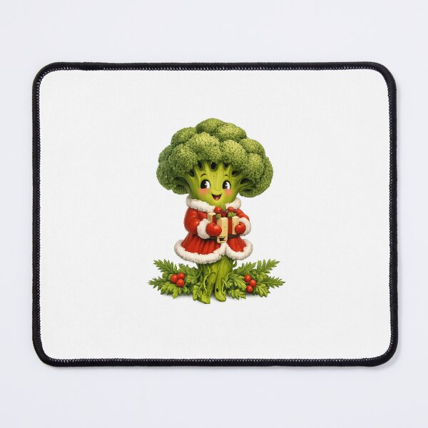 Item preview, Christmas Broccoli Gift – Cute Holiday Vegetable Character by Pineapple North designed and sold by PineappleNorth.