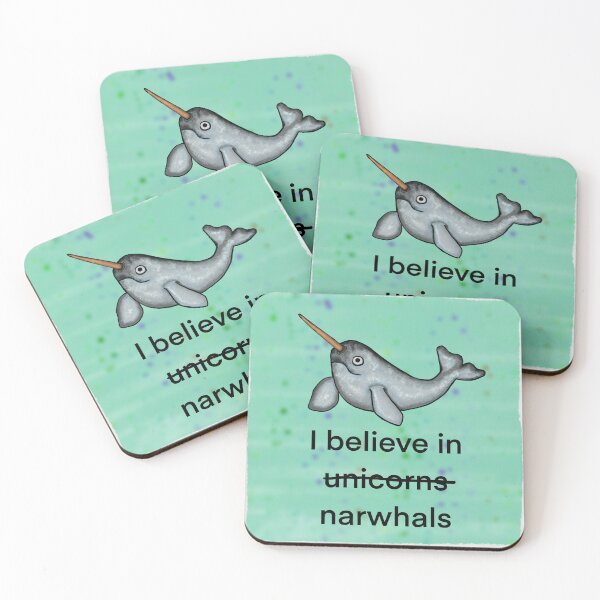 Item preview, I believe in Narwhals - green background  designed and sold by MagneticDesign .