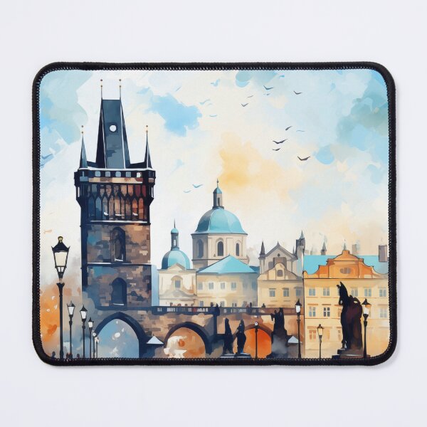 Item preview, Charles Bridge Prague Sunset Watercolor Art designed and sold by Anuchartl.