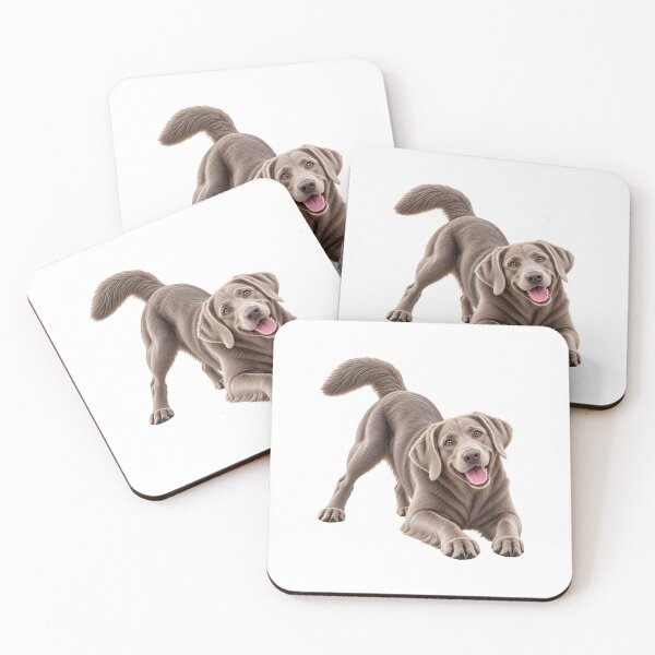 Aperçu de l'œuvre Labrador Retriever gris argenté jouant créée et vendue par BackgroundND.