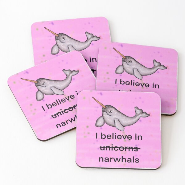 Item preview, I believe in Narwhals - pink background  designed and sold by MagneticDesign .