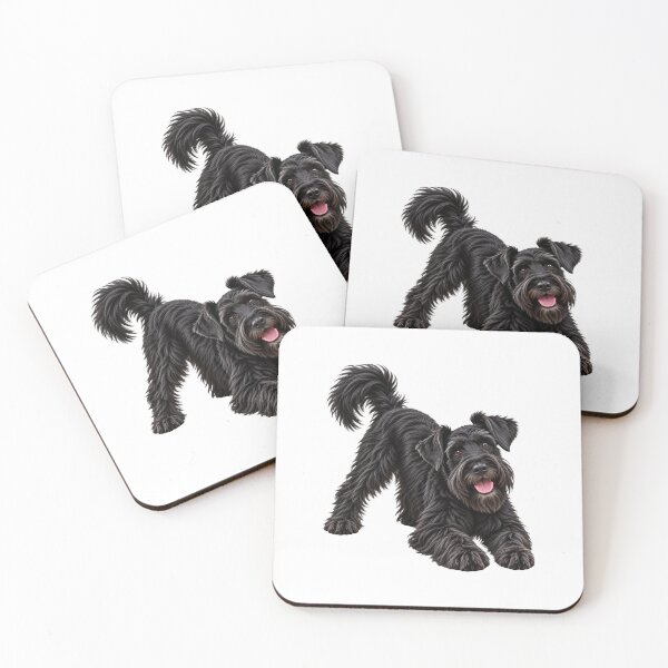 Item preview, Schnauzer black dog playing designed and sold by BackgroundND.