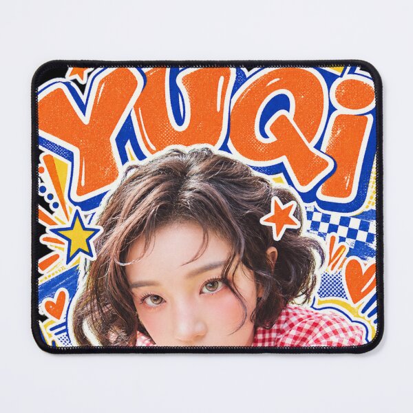 Item preview, Yuqi 27 Checkered Pop Doodle Visual | Aesthetic Kpop designed and sold by Valereekmerch.