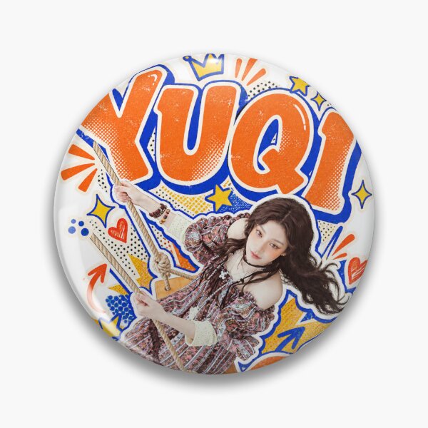 Item preview, Fun Y2K street fashion poster featuring Yuqi in boots with doodle crown accents and bright bubble typography.    designed and sold by Valereekmerch.