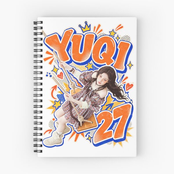 Item preview, Fun Y2K street fashion poster featuring Yuqi in boots with doodle crown accents and bright bubble typography.    designed and sold by Valereekmerch.