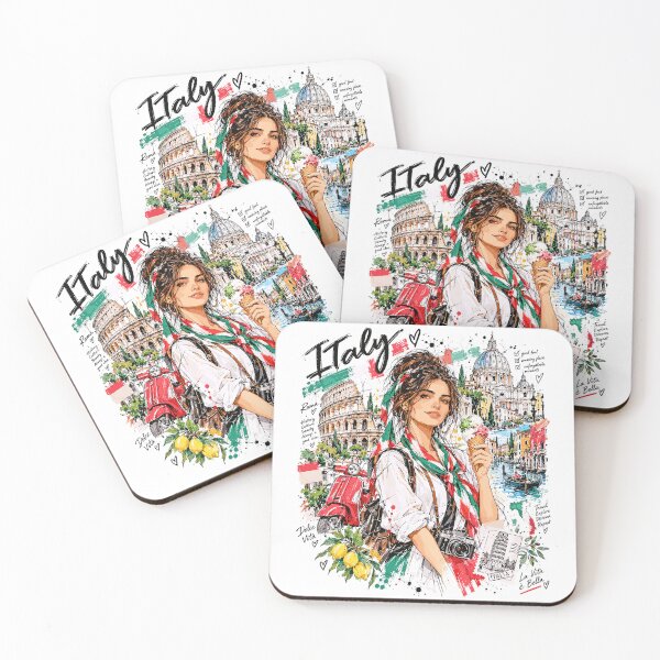 Item preview, Italy Rome Travel Girl Illustration designed and sold by EdwinkOne.