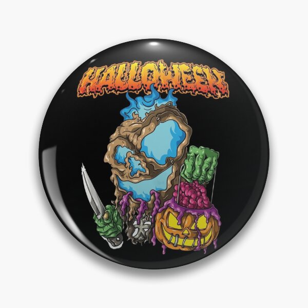 Item preview, Spooky Zombie Skull with Knife and Pumpkin Halloween designed and sold by Kyilestore.