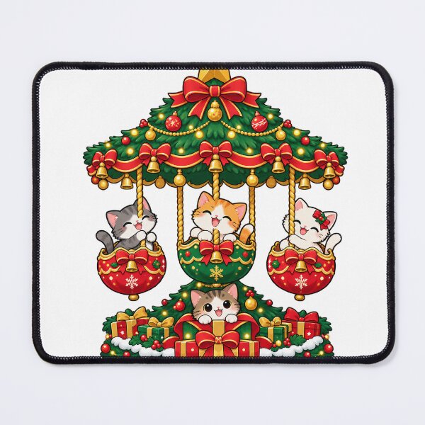 Item preview, Christmas Kitten Carousel with Gifts designed and sold by skyartdesign.