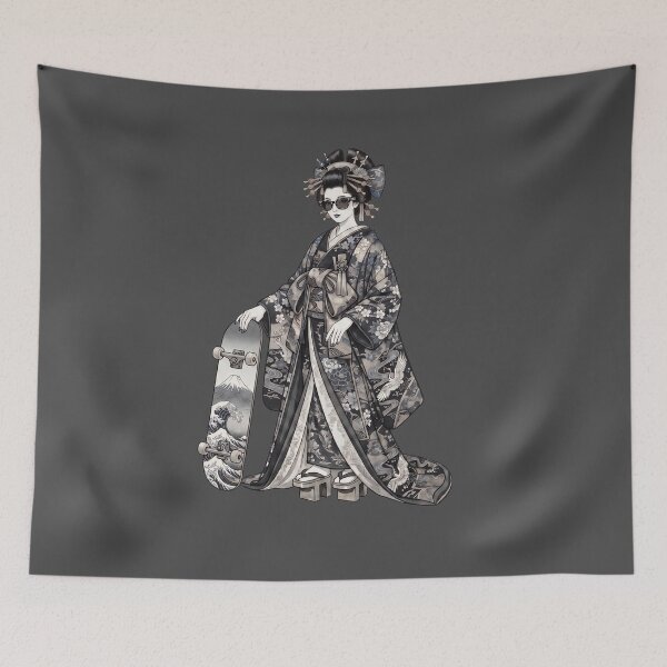 Item preview, Japanese Oiran Design x Street Culture (Black and White) designed and sold by Studio-MiMi.
