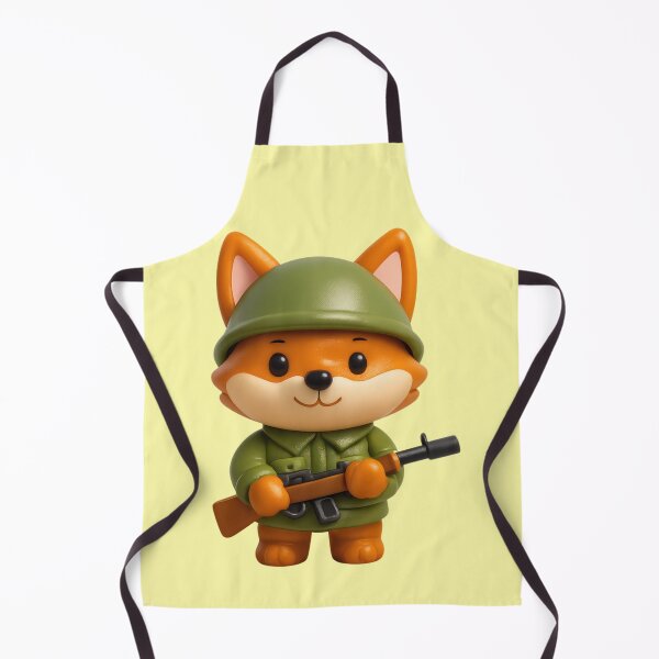 Item preview, Cute fox soldier figure helmet rifle uniform designed and sold by Mauswohn.