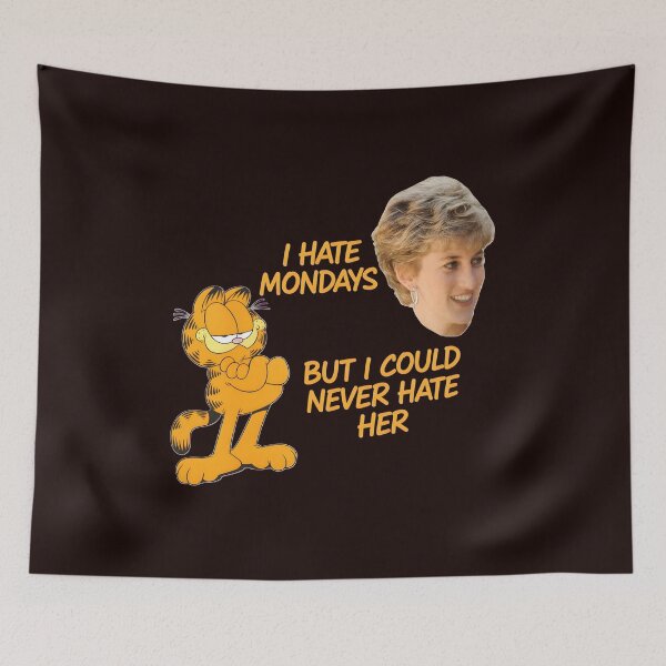 Aperçu de l'œuvre Garfield Princesse Diana Je déteste les lundis Elle créée et vendue par FeatherTaleInk.