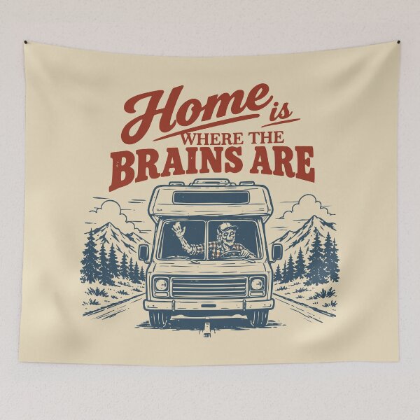 Item preview, Zombie Road Trip RV Halloween Vintage Trucker designed and sold by CamaleonDesigns.