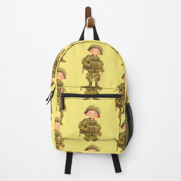 Item preview, Cute Little Soldier Camouflage Clothing Helmet Backpack designed and sold by Mauswohn.