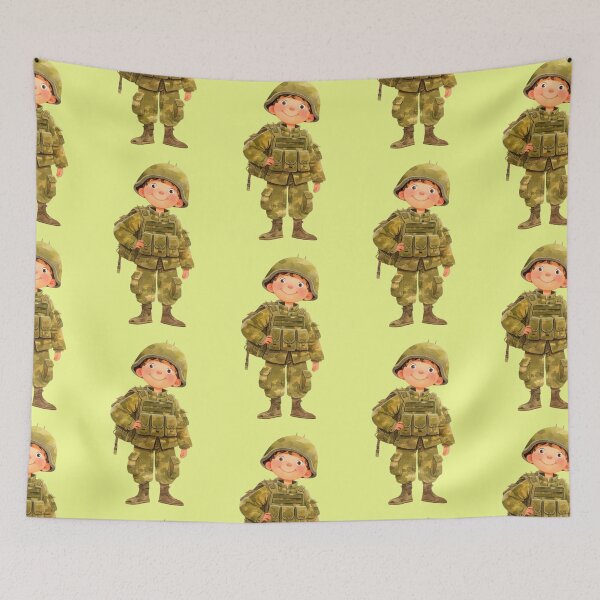 Item preview, Cute Little Soldier Camouflage Clothing Helmet Backpack designed and sold by Mauswohn.