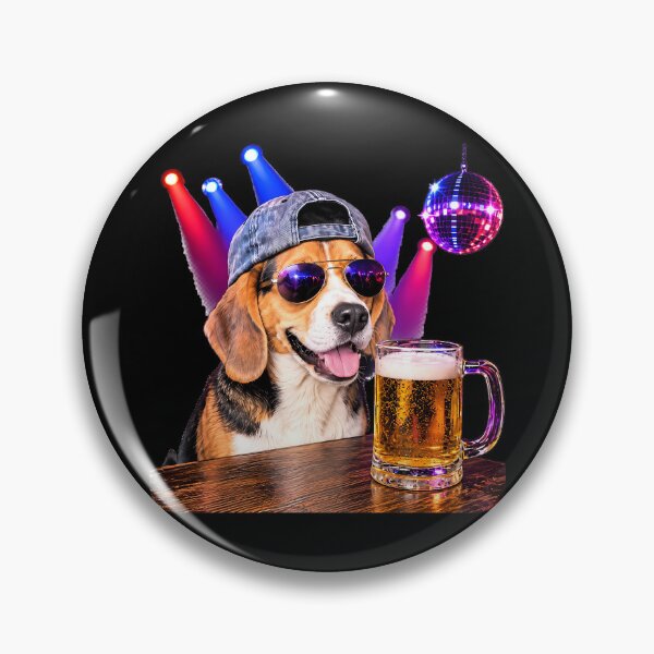 Item preview, Beagle at Bar Funny Dog Drinking Beer designed and sold by Bob Meme Life.