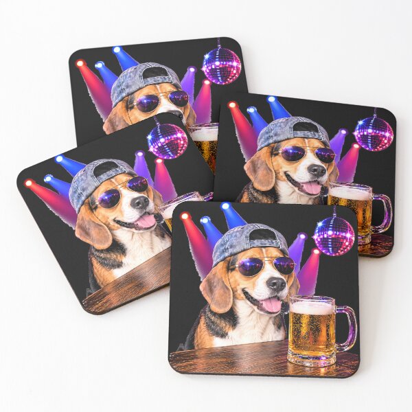 Item preview, Beagle at Bar Funny Dog Drinking Beer designed and sold by Bob Meme Life.