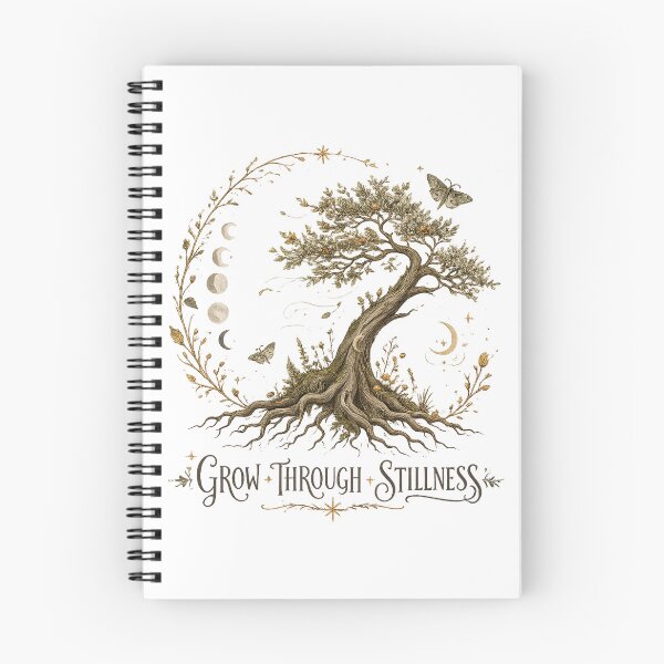 Item preview, Grow Through Stillness Tree of Life Moon Phases Botanical Spiritual Design designed and sold by inkoutninja.