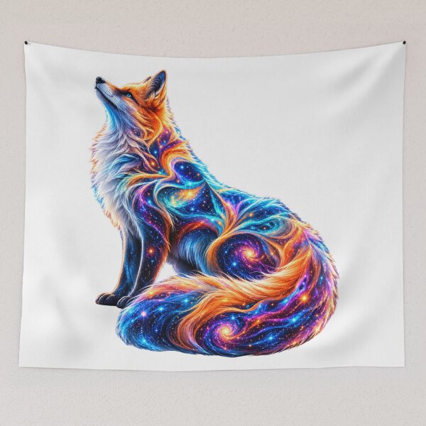 Item preview, Vibrant Cosmic Arctic Fox designed and sold by Sillytoe.