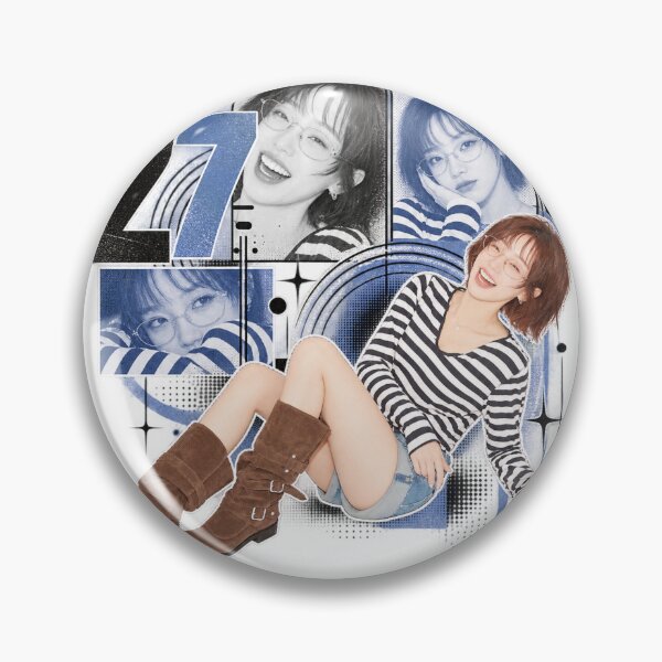 Item preview, Yuqi 27 Blue Halftone Circle Visual | Aesthetic Kpop designed and sold by Valereekmerch.