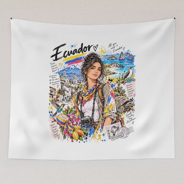 Item preview, Ecuador Travel and Tourism Illustration designed and sold by EdwinkOne.